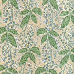 Putnam Paper Leaf/Blue by Lee Jofa Designer Wallcovering