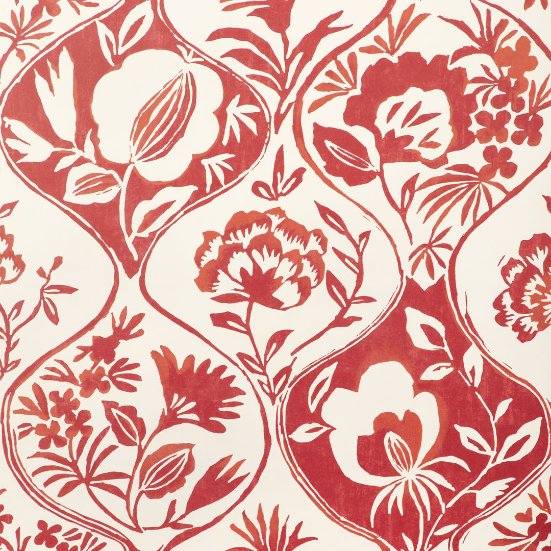 Calathea Paper - Red P2023126.19.0 by Lee Jofa Designer Wallcovering
