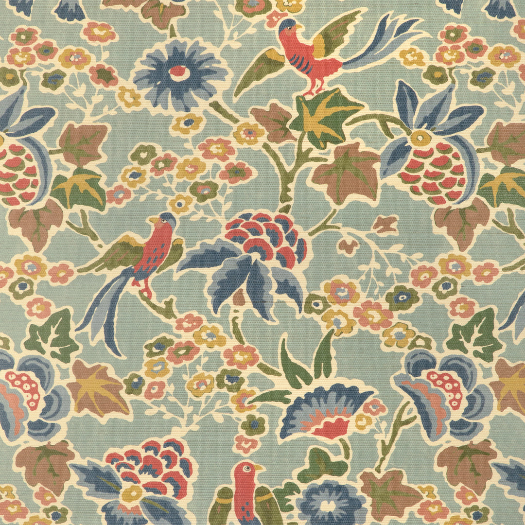 Posy Paper - Aqua/Ivy P2023127.353.0 by Lee Jofa Designer Wallcovering