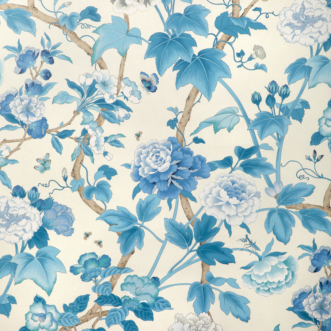 Gardenia Paper - Delft/Sky P2023128.155.0 by Lee Jofa Designer Wallcovering