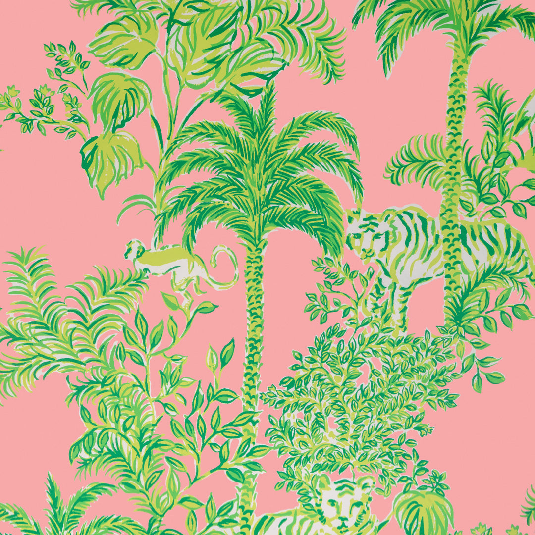 Tiger Queen Wp - Pink P2025118.73.0 by Lee Jofa Designer Wallcovering