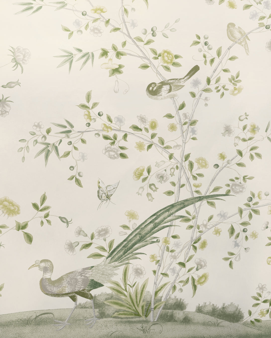Egret Marsh Mural Met - Mist LOANER PNL.P80261031113.0 by Brunschwig & Fils Designer Wallcovering