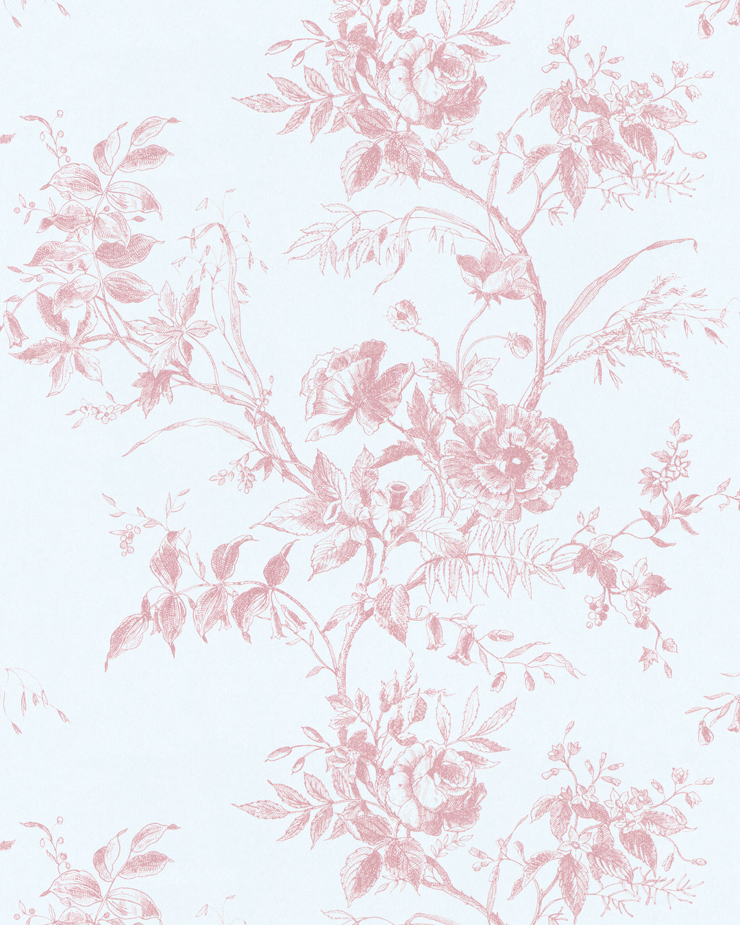 Tea Rose Toile Wp - Rose P2026100.707.0 by Lee Jofa Designer Wallcovering