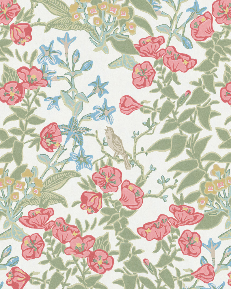 Plumeria Paper - Coral P2026101.194.0 by Lee Jofa Designer Wallcovering