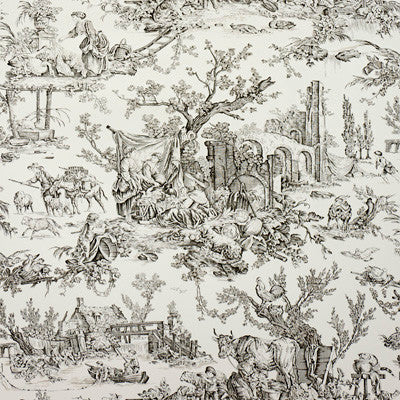 Le Hameau Charcoal by Brunschwig & Fils Wallcovering Brunschwig & Fils Wallcovering Le Hameau CharcoalWallcovering PAPER - 100% United States </p><p>Repeat: H: 34.5, V: 34.5 34.5 - Fabric Carolina -