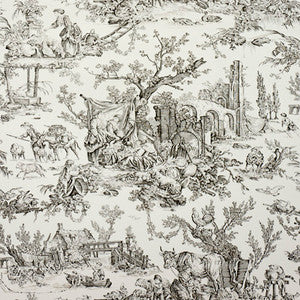 Le Hameau Charcoal by Brunschwig & Fils Designer Wallcovering