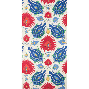 Kashmiri Blue/Red by Brunschwig & Fils Designer Wallcovering