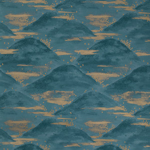 La Brume Teal by Brunschwig & Fils Designer Wallcovering