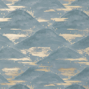 La Brume Blue by Brunschwig & Fils Designer Wallcovering