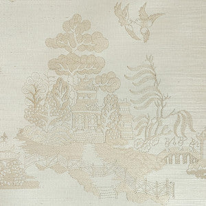 La Pagode Beige by Brunschwig & Fils Designer Wallcovering