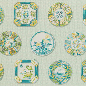 Bonchamp Aqua by Brunschwig & Fils Designer Wallcovering