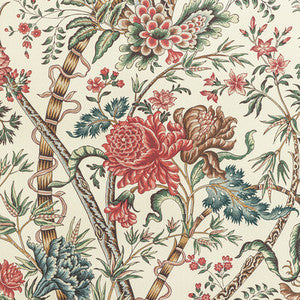 Luberon Red/Teal by Brunschwig & Fils Designer Wallcovering
