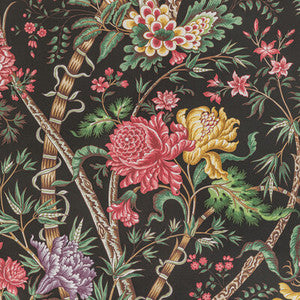 Luberon Noir/Multi by Brunschwig & Fils Designer Wallcovering