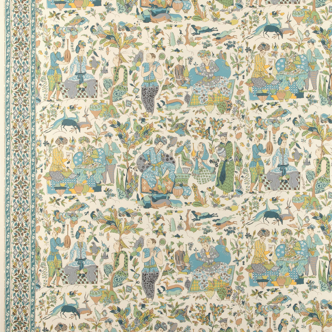 Shalimar - Aqua/Leaf P8024100.153.0 by Brunschwig & Fils Designer Wallcovering