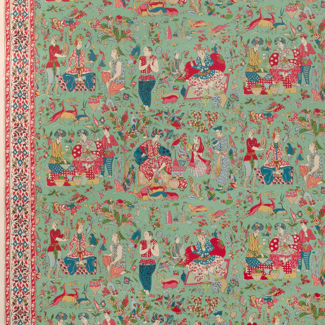 Shalimar - Jade/Rose P8024100.319.0 by Brunschwig & Fils Designer Wallcovering
