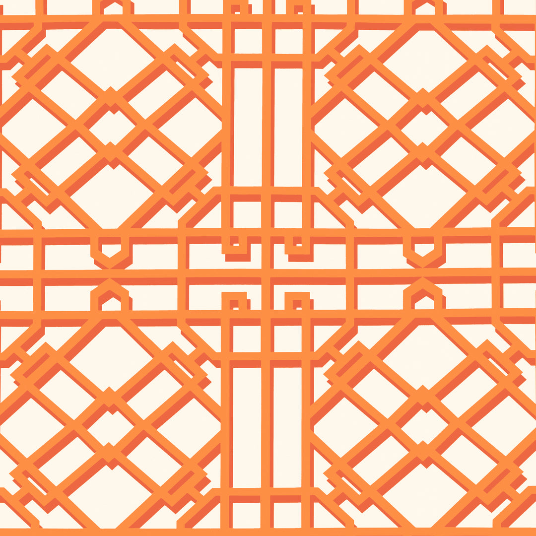 Pavilion Trellis - Orange P8024109.12.0 by Brunschwig & Fils Designer Wallcovering