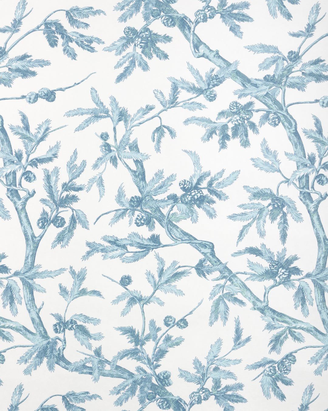 Branches De Pin Wc - Aqua P8025100.13.0 by Brunschwig & Fils Designer Wallcovering