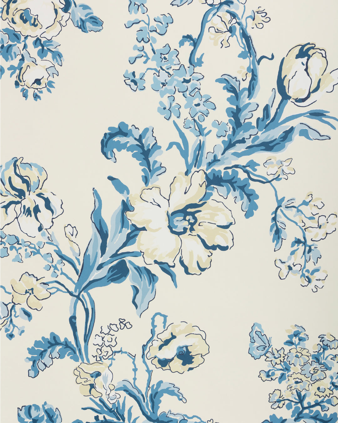 Maintenon - Blue P8025106.55.0 by Brunschwig & Fils Designer Wallcovering
