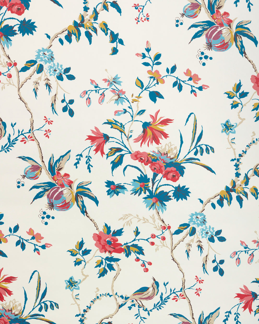 Locklin - Red/Blue P8025110.195.0 by Brunschwig & Fils Designer Wallcovering