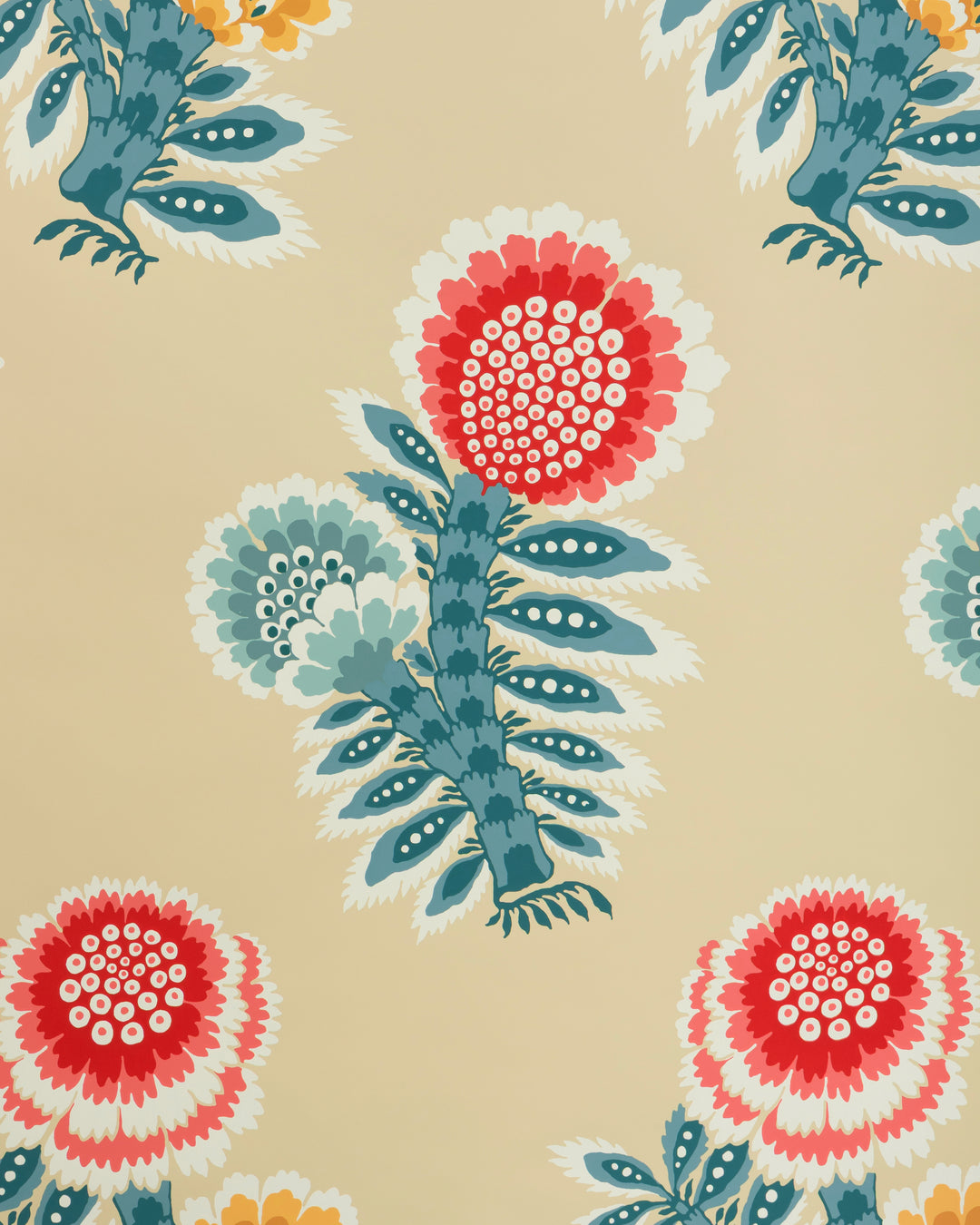 Kumaly - Red/Blue P8025111.195.0 by Brunschwig & Fils Designer Wallcovering