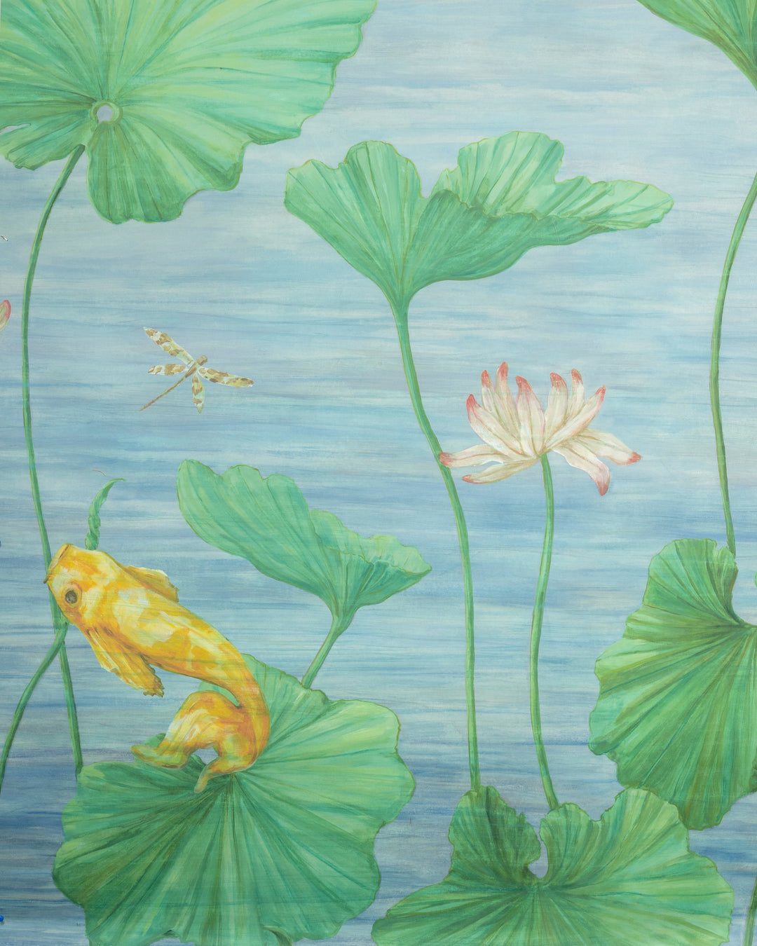 Koi Pond Mural - Blue P8026100.535.0 by Brunschwig & Fils Designer Wallcovering