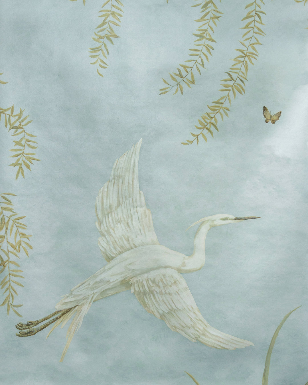 Egret Marsh Mural Met - Mist P8026103.1113.0 by Brunschwig & Fils Designer Wallcovering