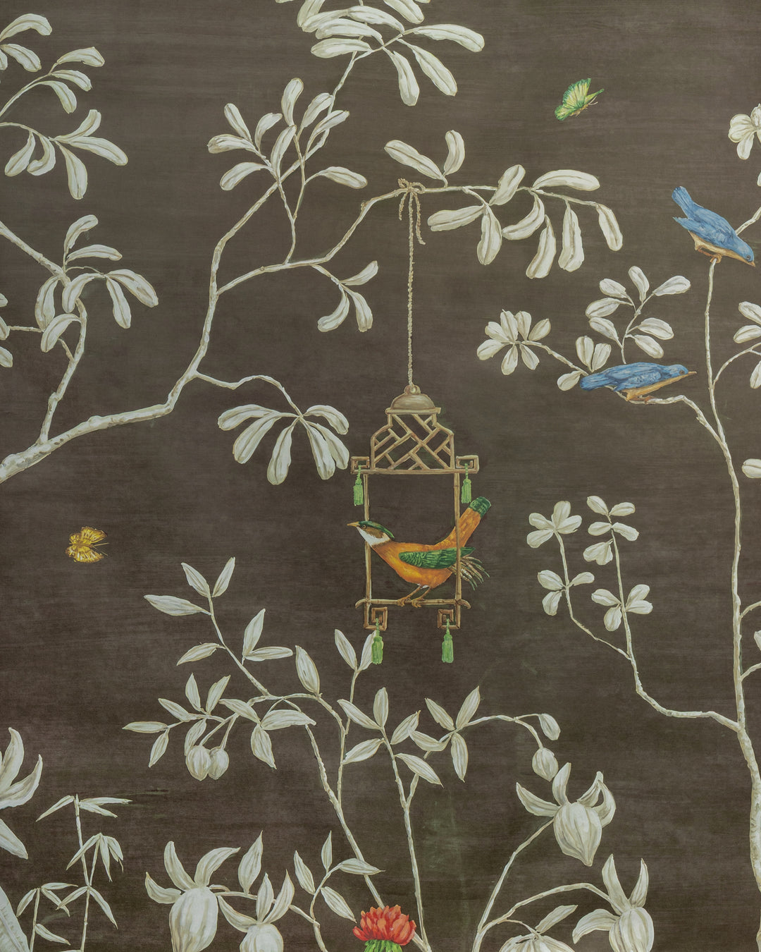Jardin Yili Mural - Chocolate LOANER PNL.P8026104-66.0 by Brunschwig & Fils Designer Wallcovering
