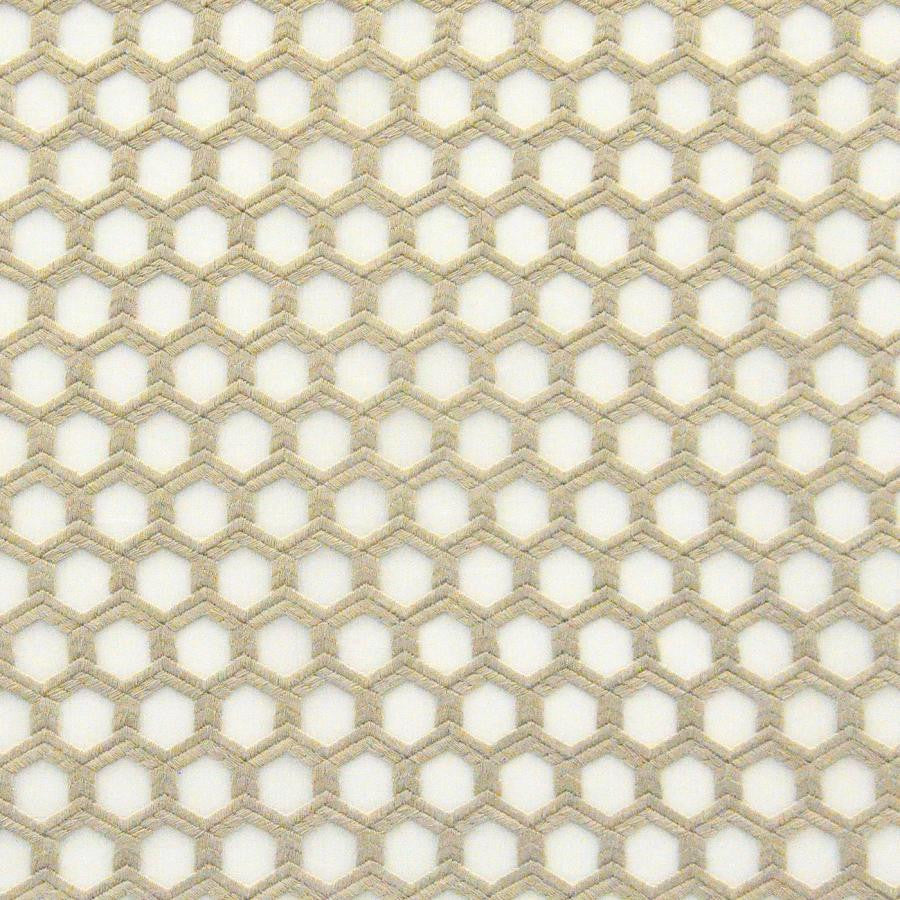 Pergamon # 524 Oat by Maxwell Designer Fabric Sheer Paths 100% POLYESTER TURKEY V-1.75" H-1" 118" EMB. WIDTH 110" - Swanky Fabrics -