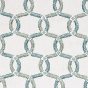 Pageant Spa by Norbar Designer Fabric PRISM SEAVIEW 52% COTTON - 48% POLYESTER INDIA 6 1/8"V 4 3/8"H 53 - Swanky Fabrics -