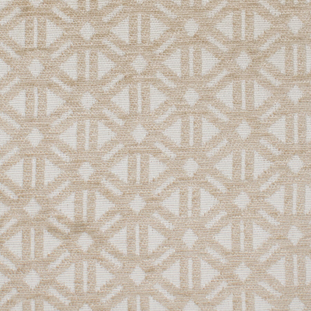 Pagoda 2 Toast by Stout Designer Fabric RAINBOW LIBRARY EGGSHELL/SANDSTONE 100%POL CHINA Horizontal: 2.000 and Vertical: 1.125 55 in - Swanky Fabrics -