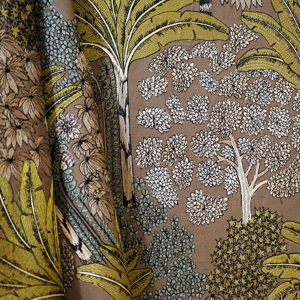 Palm 75Sj101 by JF Designer Fabric JF Studio 38% Viscose, 29% Linen, 20% Cotton, 13% Polyester India Horizontal: 25.5 and Vertical: 31.5 51 - Swanky Fabrics -