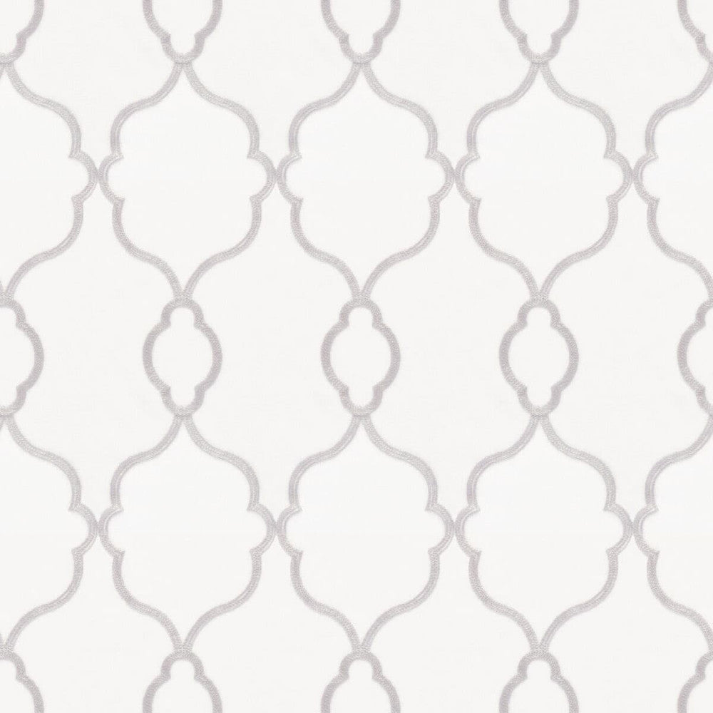 Papyrus 1 Dove by Stout Designer Fabric Color My Window Ash/Smoke 100% Polyester Linen Cotton Embroidery CHINA Horizontal: 8 and Vertical: 11.75 56 in - Swanky Fabrics -
