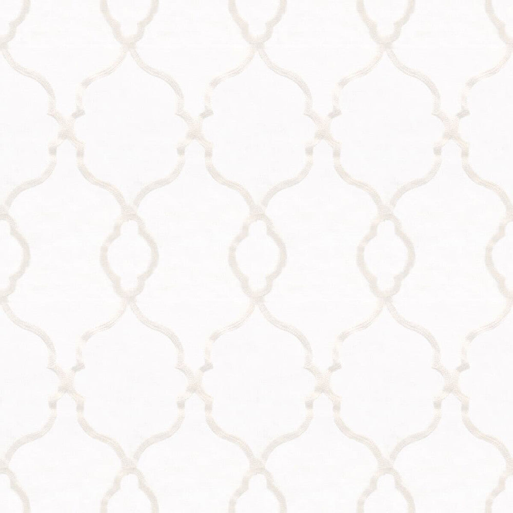 Papyrus 2 Natural by Stout Designer Fabric Color My Window Embroidery/Snow 100% Polyester Linen Cotton Embroidery CHINA Horizontal: 8 and Vertical: 11.75 56 in - Swanky Fabrics -