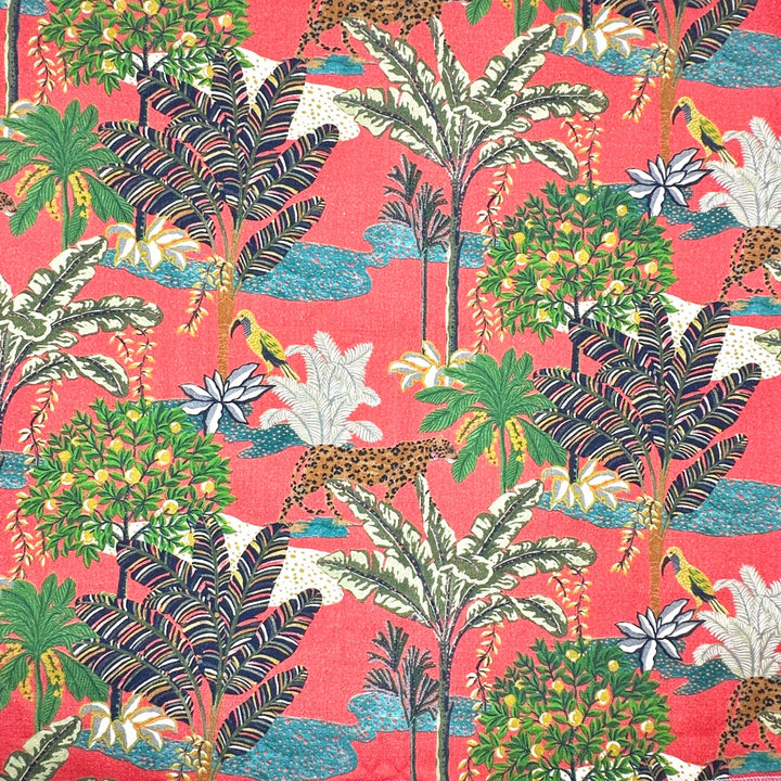 Paradise Red Green by Europatex Designer Fabric Paradise 100% Cotton 55.00 inches - Swanky Fabrics -