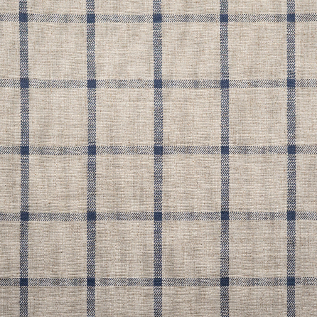 Pinecrest # 718 Navy by Maxwell Designer Fabric Stripes & Checks Iv 68% POLYESTER 18% LINEN 14% RAYON INDIA V-3.5" H-3.4 54" - Swanky Fabrics -