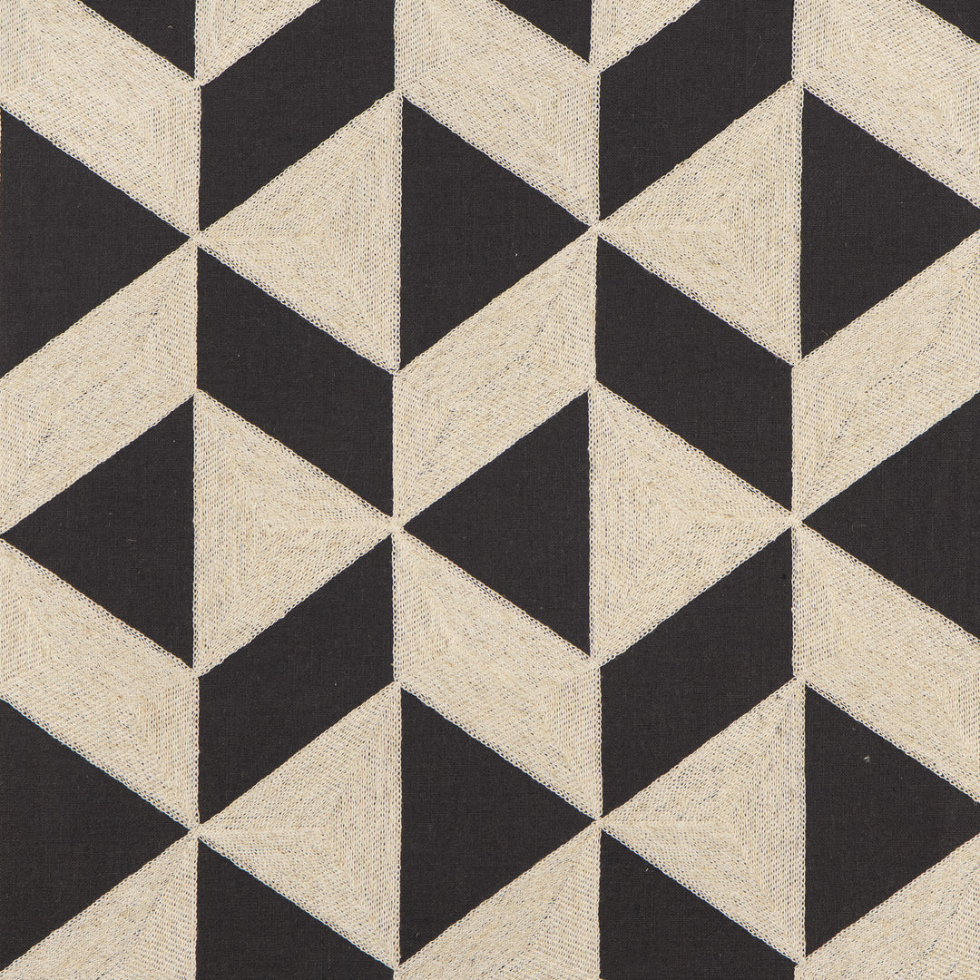 Planes # 454 Raven by Maxwell Designer Fabric Color Theory-Vol. X Driftwood BASE: 75% COTTON 25% POLYESTER EMB: 60% POLYESTER 25% COTTON 15% LINEN INDIA EMB: V-9.6" H-6.7" W: 54" EMB: 53" - Swanky Fabrics -