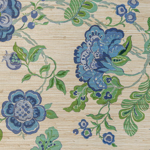 Somerset Grasscloth Blue by Lee Jofa Designer Wallcovering