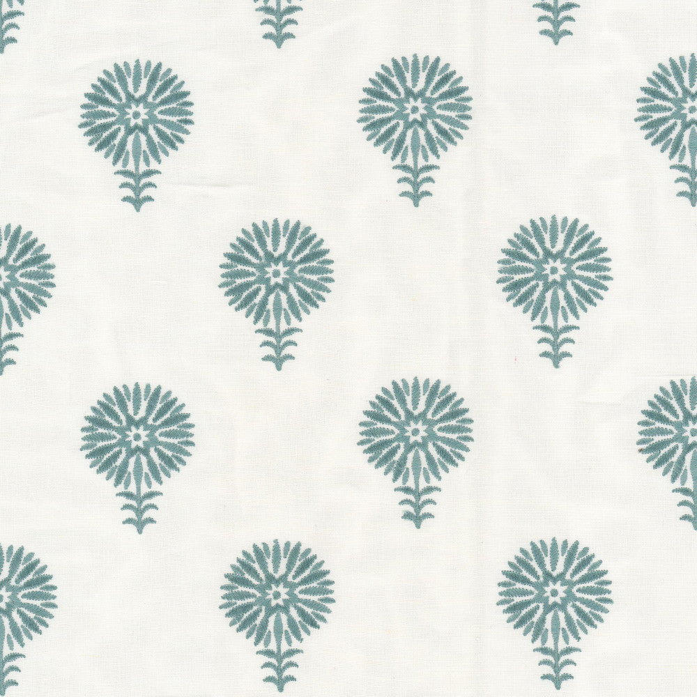 Penzance 2 Spa by Stout Designer Fabric RAINBOW LIBRARY VAPOR/SEAGLASS 59%COT 41%LIN %VEMB INDIA Horizontal: 6.250 and Vertical: 7.625 52 in - Swanky Fabrics -