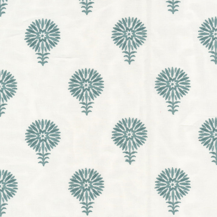 Penzance 2 Spa by Stout Designer Fabric RAINBOW LIBRARY VAPOR/SEAGLASS 59%COT 41%LIN %VEMB INDIA Horizontal: 6.250 and Vertical: 7.625 52 in - Swanky Fabrics -