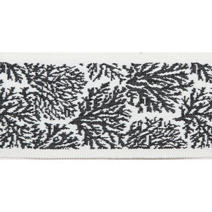 Pergola Coral Tape Black by Europatex Designer Fabric