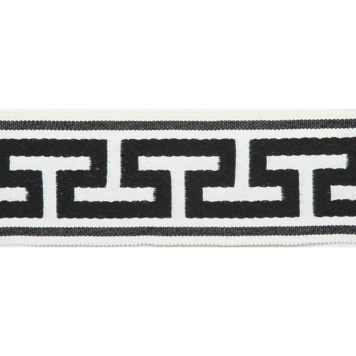 Pergola - Embroidered Tape - Black by Europatex Designer Fabric Pergola 100% Solution Dyed Acrylic China See Sample Horizontal: N/A and Vertical: N/A 2.75 inches  - Swanky Fabrics -