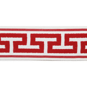 Pergola Embroidered Tape Cranberry by Europatex Designer Fabric
