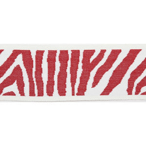 Pergola Zebra Tape Cranberry by Europatex Designer Fabric