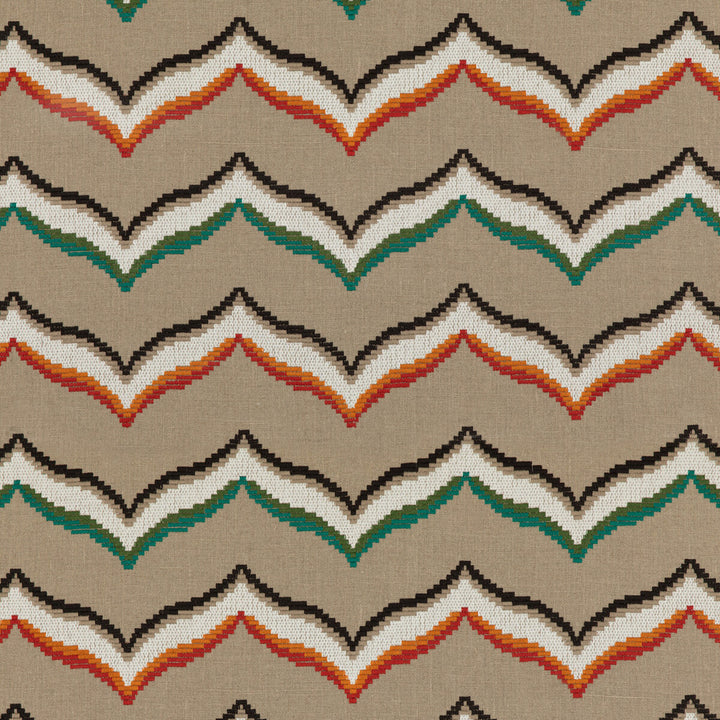 Sombrero Emerald/Spice by Baker Lifestyle Designer Fabric FIESTA LINEN - 75%;POLYESTER - 25% India Horizontal: 11.82 and Vertical: 14.578 51.614 - Swanky Fabrics -