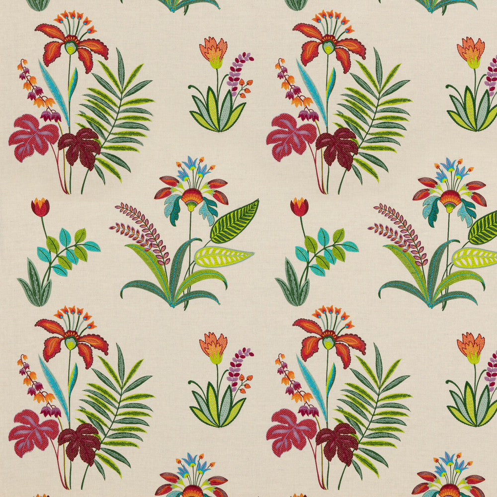 Botanical Paradise Multi by Baker Lifestyle Designer Fabric FIESTA LINEN - 45%;COTTON - 30%;VISCOSE - 25% India - Horizontal: 26.398 and Vertical: 29.55 52.796 - Swanky Fabrics -