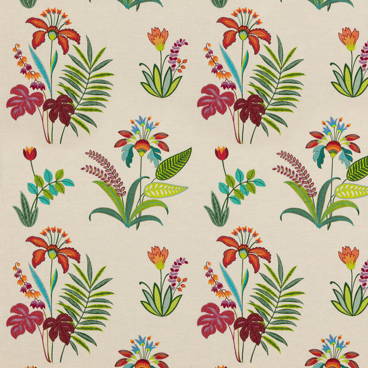 Botanical Paradise Multi by Baker Lifestyle Designer Fabric FIESTA LINEN - 45%;COTTON - 30%;VISCOSE - 25% India Horizontal: 26.398 and Vertical: 29.55 52.796 - Swanky Fabrics -