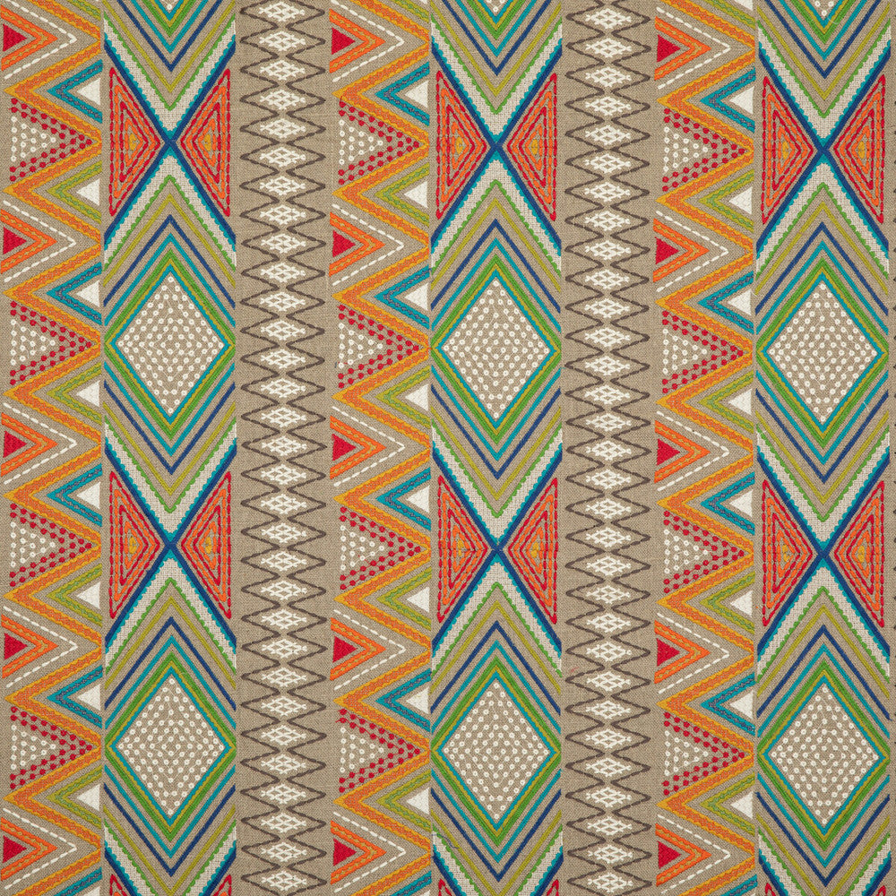 Fiesta Multi by Baker Lifestyle Designer Fabric FIESTA LINEN - 75%;POLYESTER - 25% India Horizontal: 12.214 and Vertical: 14.972 48.856 - Swanky Fabrics -