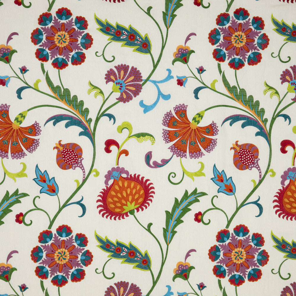 Blooming Marvellous Multi by Baker Lifestyle Designer Fabric FIESTA LINEN - 75%;VISCOSE - 25% India Horizontal: 24.822 and Vertical: 30.732 49.644 - Swanky Fabrics -