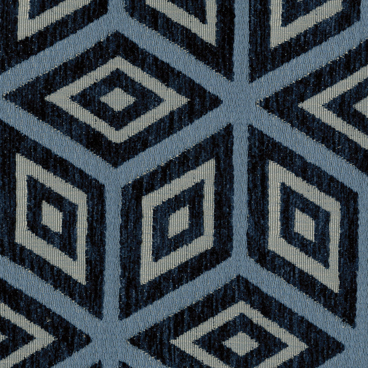 Parfait 38 Indigo by ABBEYSHEA Designer Fabric 100% Polyester China 31,000 Double Rubs (Wyzenbeek) </p><p>Repeat: Horizontal: 6.75" (17.15 cm) Up the Roll and Vertical: 3.75" (9.52 cm) Across the Roll 55" (140 cm) - Swanky Fabrics -