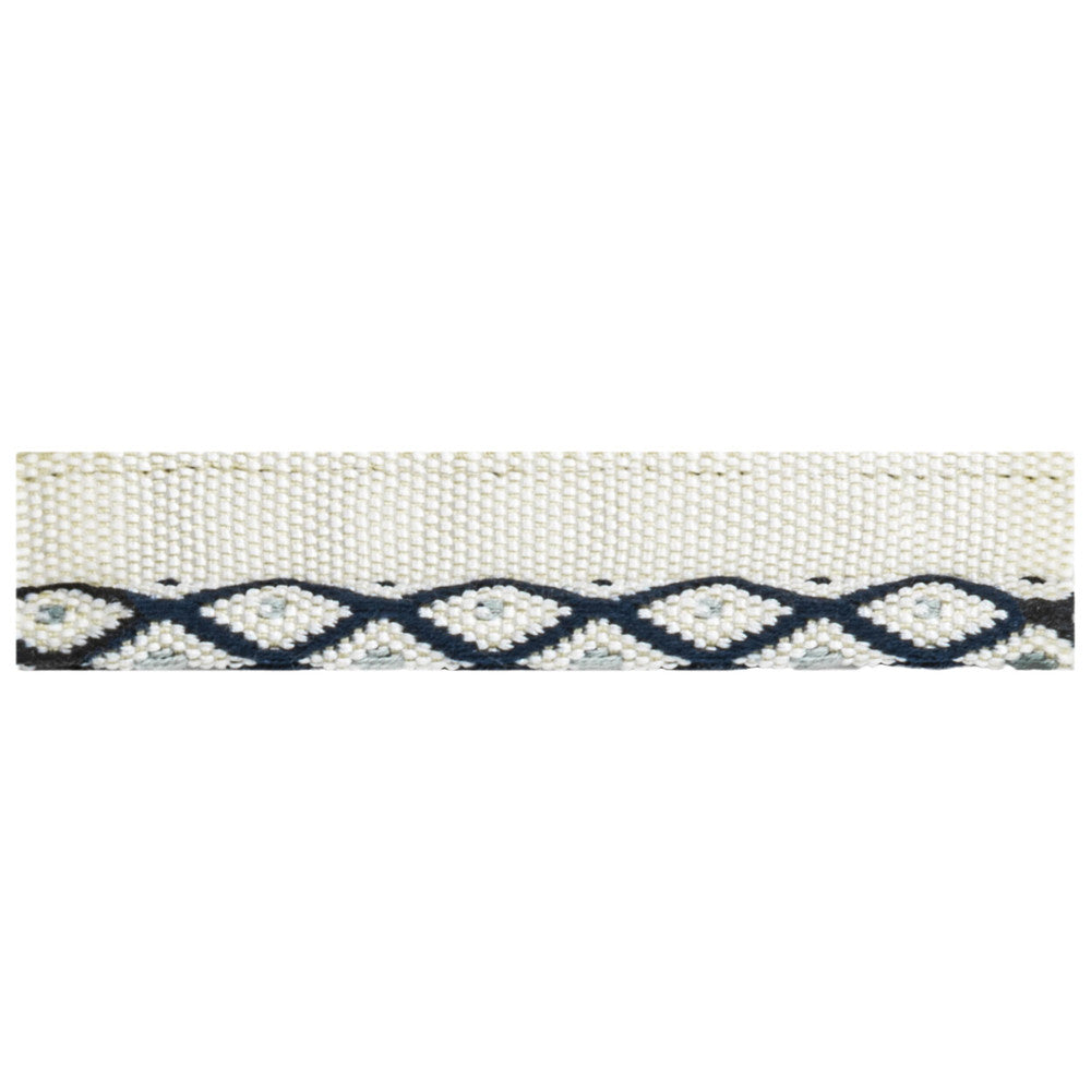 Pinto 1 Indigo by Stout Trim Stout Trim Pinto 1 IndigoTrim VISIONS OF COLOR TRIM 47%POL 27%ACR 26%SVI TURKEY </p><p>Repeat: H: 0.875, V: 0.000 0.38 in - Fabric Carolina -